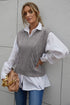 V-Neck Twist Knitted Vest Sweater